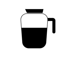 Coffee pot icon vector design template illustration, isolated on white
