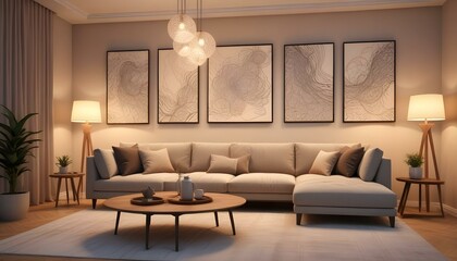 Photo interior modern design room 3d illustration