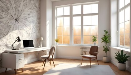 Photo interior modern design room 3d illustration