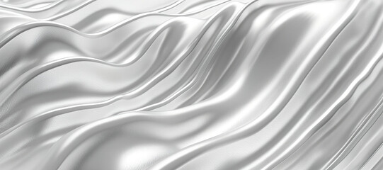 Obraz premium glowing silver white wave background, chrome 1