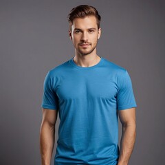 Fototapeta premium modelo remera lisa sin estampa para mockup, diseño, moda, indumentaria 