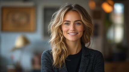Obraz premium smiling businesswoman and client engaged in a handshake during a productive office meeting, capturing the essence of professionalism and partnership in a warm environment