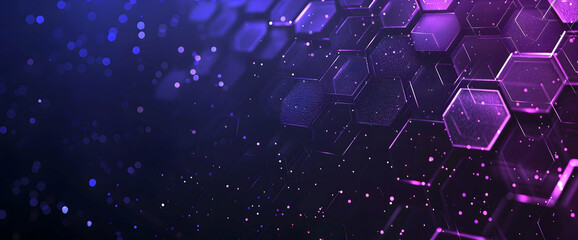 Abstract purple and blue background with a hexagonal pattern