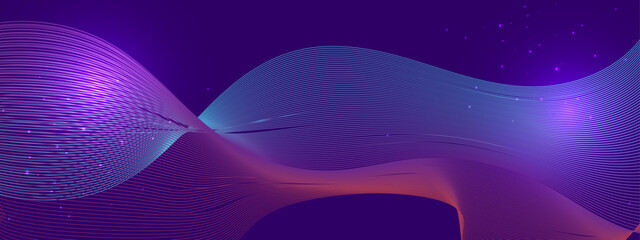 Vibrant Abstract Background With Flowing Light Waves. Ideal for technology, futuristic themes, and creative projects