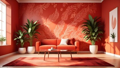 Photo interior modern design room 3d illustration