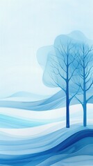 Fototapeta premium Snowy forest edge with 