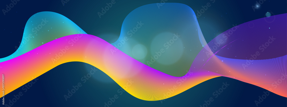 Poster abstract colorful wave design background. perfect for creative projects and digital themes