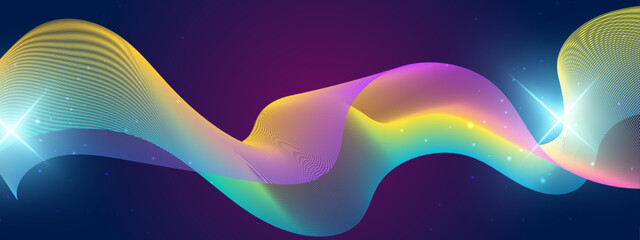 Abstract Colorful Wave on a Vibrant Background
