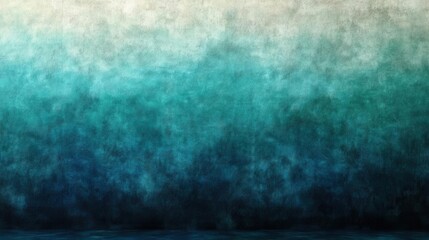 Obraz premium soft grainy gradient transitioning from light aqua green to deep ocean green, creating a smooth and calming backdrop ideal for banners and design projects
