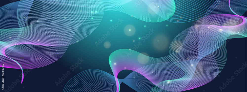 Poster abstract colorful wave design background. perfect for creative projects and digital themes