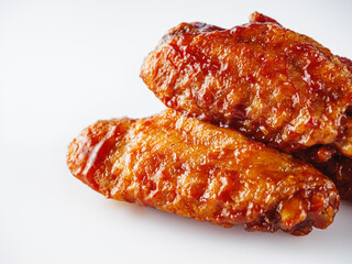 Spicy Buffalo Wings with BBQ Sauce, Crispy Grilled Chicken Appetizer, Perfect for Dinner or Snack