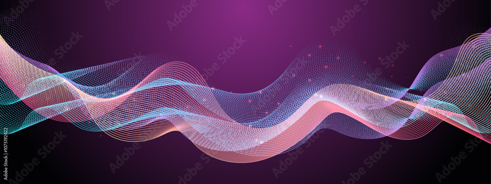 Poster Abstract Colorful Wave Design Background. Perfect for Creative Projects and Digital Themes