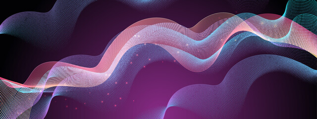 Fototapeta premium Abstract Wave Pattern in Gradient Colors on Modern Background. Ideal for modern designs, technology themes, or creative projects
