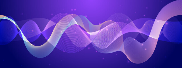 Abstract Colorful Wave Pattern on Dark Background