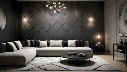 Photo interior modern design room 3d illustration