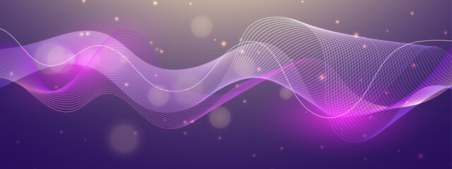 Abstract Background With Flowing Neon Swirls and Sparkles. Perfect for Creative and Tech Themes