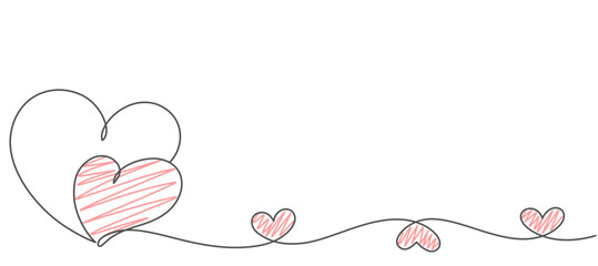 doodle love heart line art vector illustration. valentine background decoration