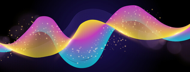 Vibrant Abstract Wave Design on a Rich Backdrop, Creating a Dynamic and Futuristic Feel, Perfect for Digital Art, Backgrounds, and Creative Projects