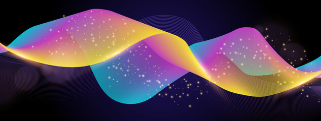 Colorful Abstract Wave Background Modern Tech