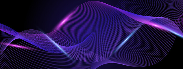 Abstract Background With Flowing Neon Swirls and Sparkles. Perfect for Creative and Tech Themes