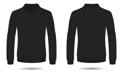 Black bomber jacket mockup front and back view © Ancala