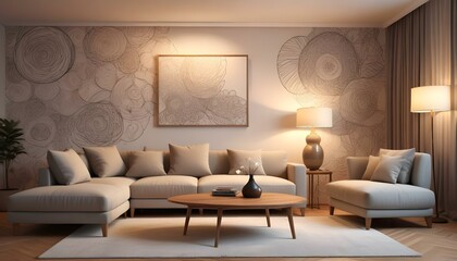 Photo interior modern design room 3d illustration