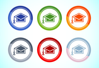 Graduation hat icon design, academic cap icon for apps and websites