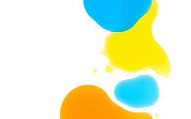 Abstract liquid multi-colored shapes on white background