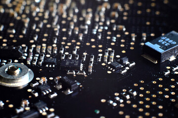 IC on the motherboard, capacitors, various devices on the motherboard	