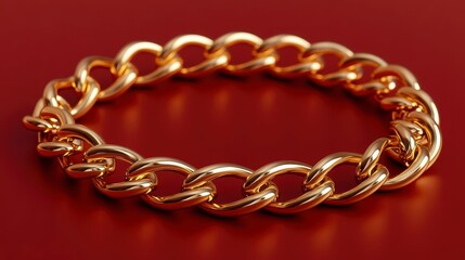 Obraz premium A gleaming gold chain bracelet with a classic design