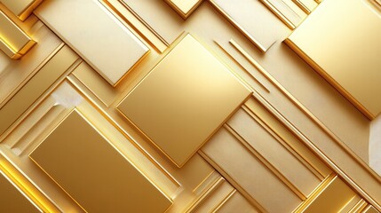 Luxurious Abstract Background Featuring Gleaming Gold Geometric Shapes and Textures for Elegant Design Projects and Creative Applications