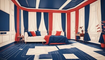 Photo interior modern design room 3d illustration