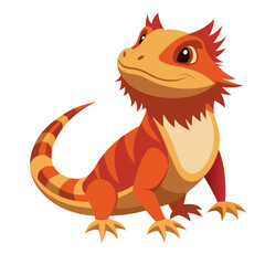 orange bearded Cartoon dragon
