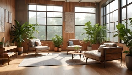 Photo interior modern design room 3d illustration