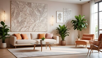 Photo interior modern design room 3d illustration
