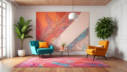 Photo interior modern design room 3d illustration