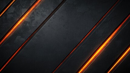 Abstract dark background with glowing orange lines