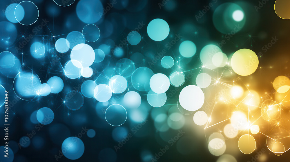 Poster vibrant abstract background featuring blurred geometric shapes and colorful bokeh effects. interplay