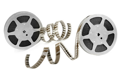 Obraz premium Set of Film strips isolated on white. Collage.