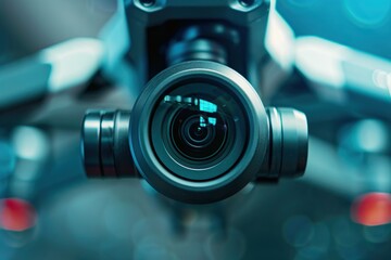 photographed a close-up of a drones camera lens