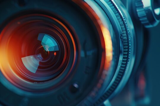 photographed a close-up of a drones camera lens