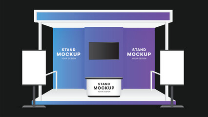 3D Booth Stand Event Exhibition Mockup Template