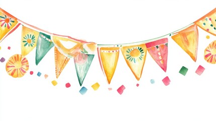 Festive Bunting and Colorful Confetti Design