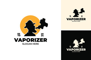 Vaporizer logo. Smoking electronic cigarettes logo design template