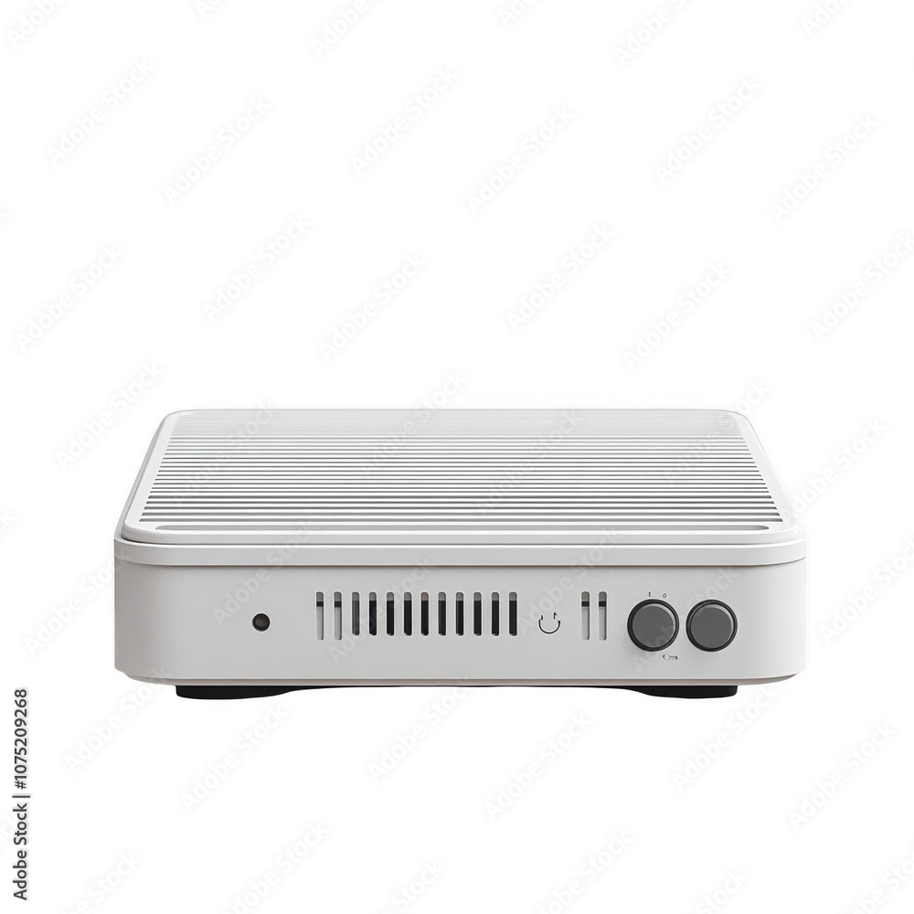 Poster minimalist desktop computer device with sleek design and ventilation slits