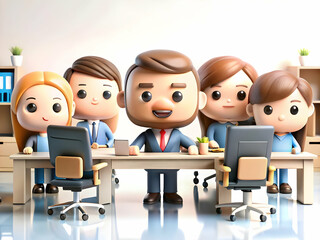 Minimalist Professional Office Background with Community Management Elements, Ample Copy Space, Organized Environment, Efficient Workspace Concept for Stock Photography, Office Decor