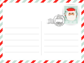 Santa Claus Postage Envelope for Sending Letters to the North Pole