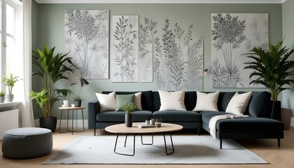 Photo interior modern design room 3d design