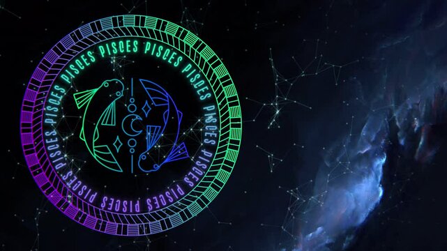 Pisces (Zodiac) and Space, Animation, 1920*1080 Full HD, 
