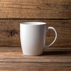 white mug mockup on wooden Background